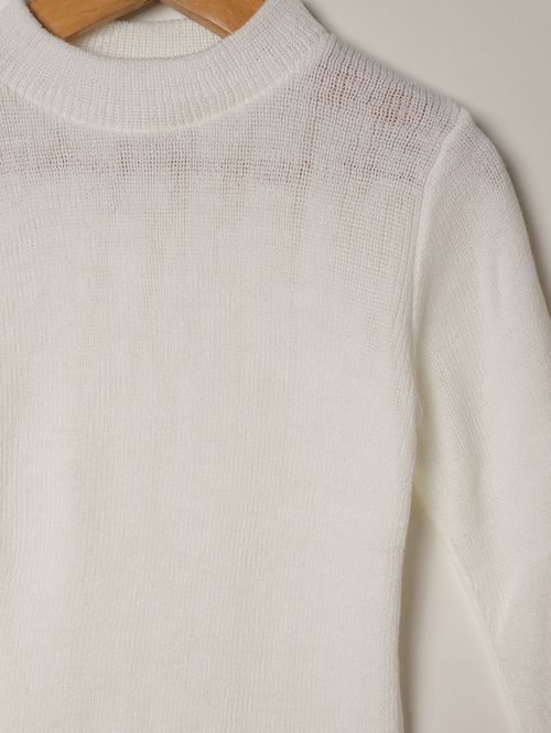 Blusão Tricot Infantil Para Menina - OFF WHITE