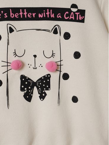 Moletom Infantil Para Menina - OFF WHITE