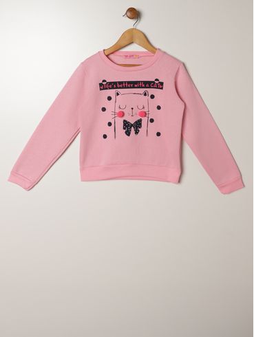 Moletom Infantil Para Menina - ROSA CLARO