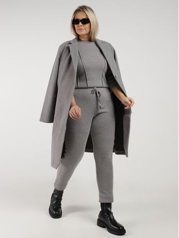 Calça Tricot Reta Plus Size Feminina CINZA
