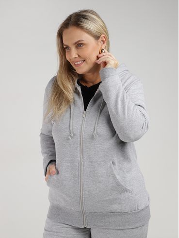 Jaqueta Moletom Plus Size Feminina MESCLA