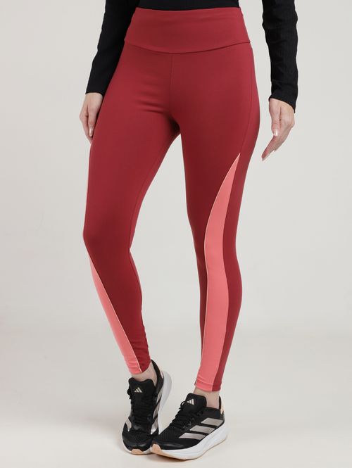 Calça Legging Fitness Com Recortes Vels Feminina BORDO