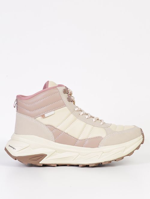 Tênis Casual Cano Alto Kolosh Feminino BEGE/ROSE