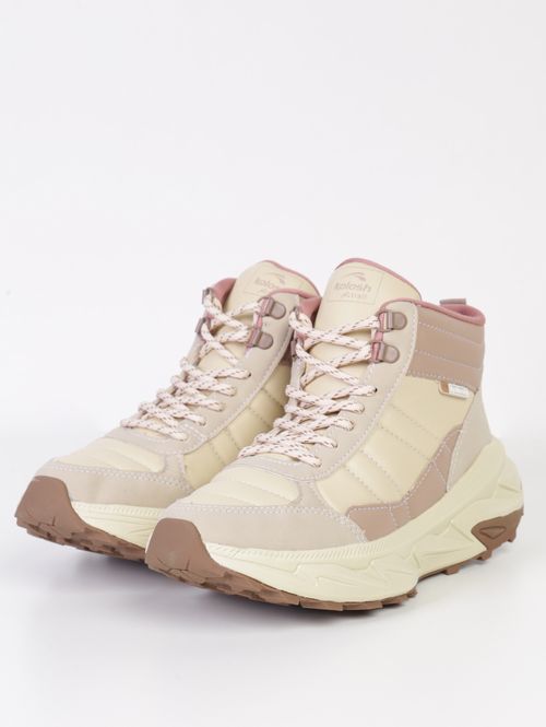 Tênis Casual Cano Alto Kolosh Feminino BEGE/ROSE