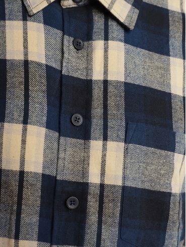 Camisa Manga Longa Xadrez Masculina MARINHO