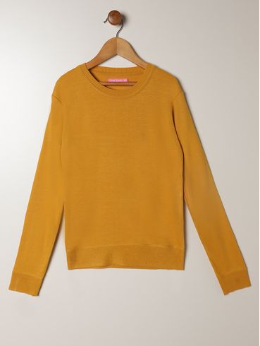 Blusão Tricot Juvenil Para Menina - OCRE