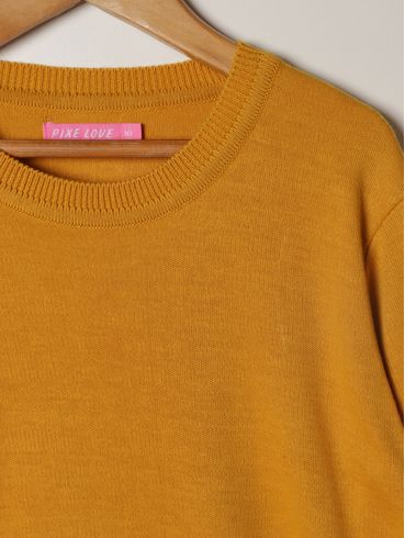 Blusão Tricot Juvenil Para Menina - OCRE