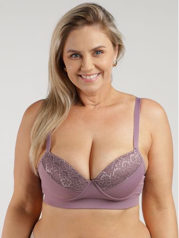 Sutiã Com Renda Plus Size Feminino LILAS