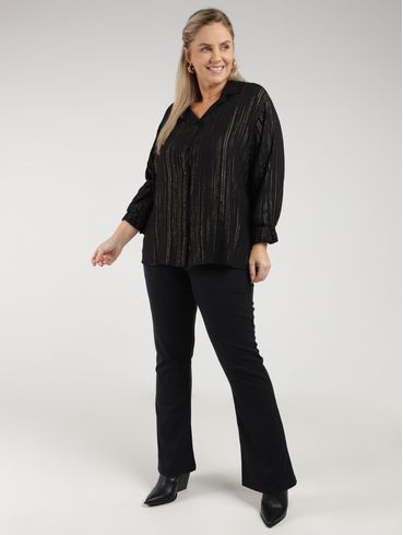 Calça Flare Plus Size Feminina PRETO