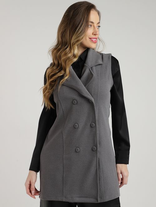 Colete Malha Feminino CINZA