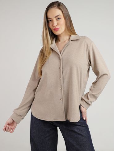 Camisa Malha Autentique Feminina BEGE