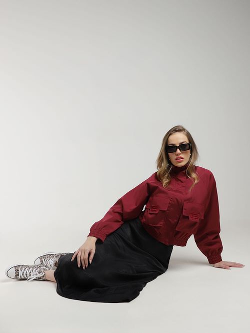 Jaqueta Bolsos Cargo Eagle Rock Feminina VINHO