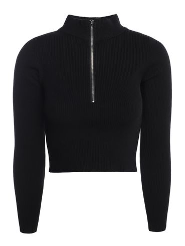 Blusão Tricot Cropped Feminino PRETO