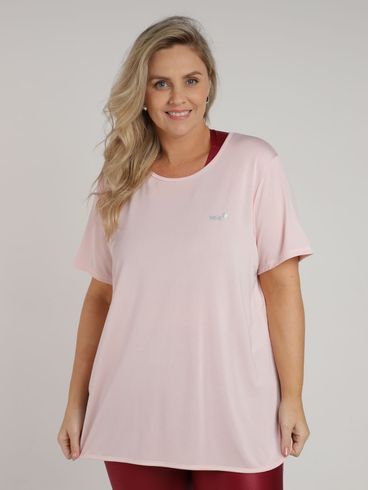 Blusa Manga Curta Vels Plus Size Feminina ROSA CLARO