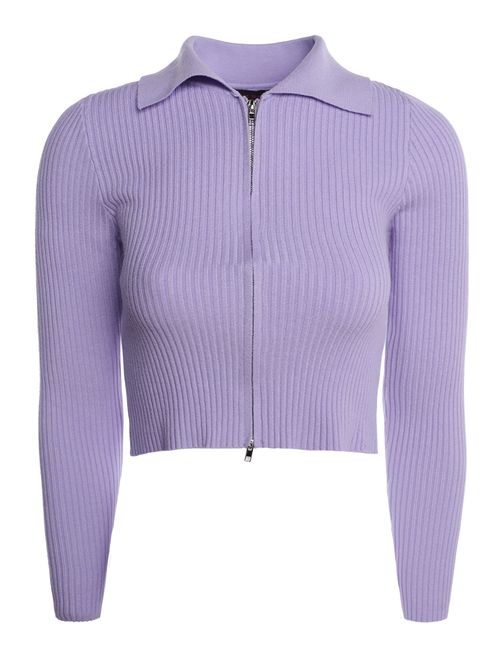 Blusa Tricot Gola Polo Feminina LILAS
