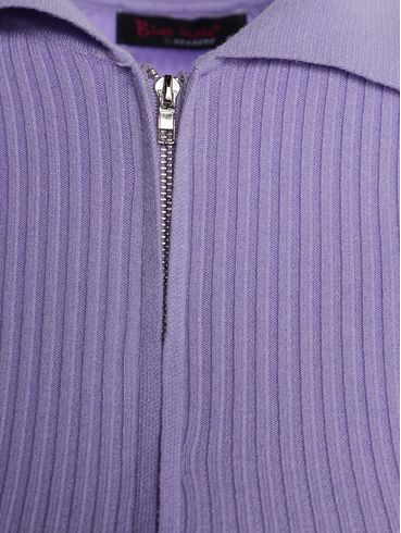 Blusa Tricot Gola Polo Feminina LILAS