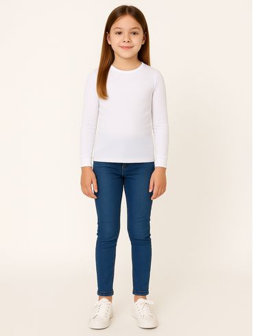 Blusa Térmica Juvenil Para Menina - BRANCO
