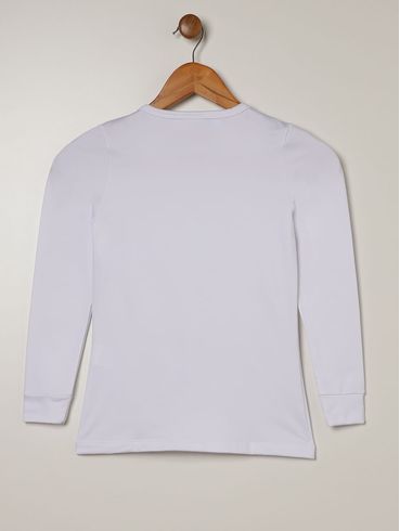 Blusa Térmica Juvenil Para Menina - BRANCO