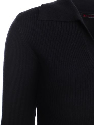 Blusão Tricot Cropped Feminino PRETO
