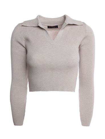 Blusão Tricot Cropped Feminino AREIA