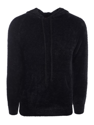 Blusão Tricot Com Capuz Feminino PRETO