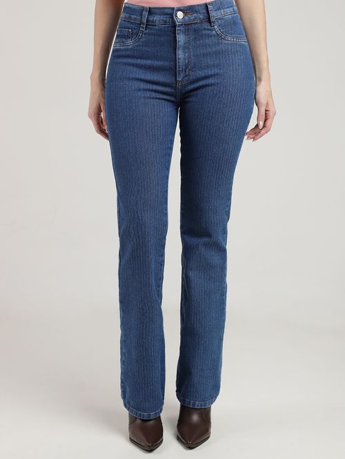 Calça Jeans Boot Cut Sawary Feminina AZUL
