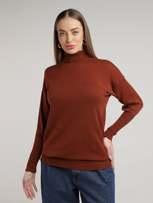 Blusão Tricot Modal Feminino MARROM