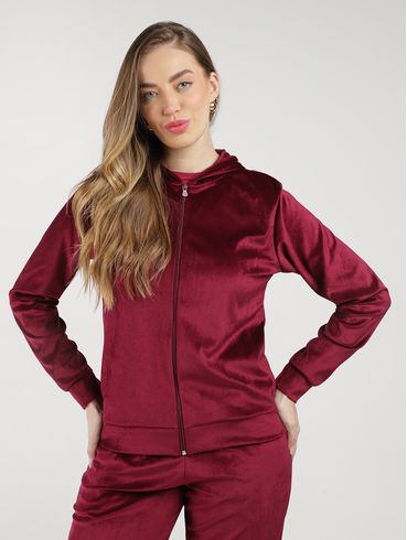 Jaqueta Plush Feminina BORDO