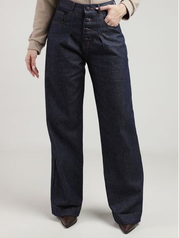 Calça Jeans Wide Leg Autentique Feminina AZUL