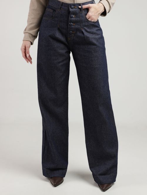 Calça Jeans Wide Leg Autentique Feminina AZUL