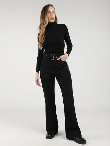 Calça Sarja Flare Sawary Feminina PRETO