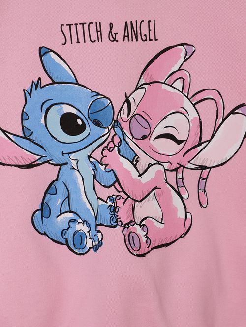 Moletom Stitch Disney Juvenil Para Menina - ROSA