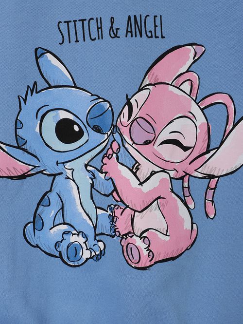 Moletom Stitch Disney Juvenil Para Menina - AZUL