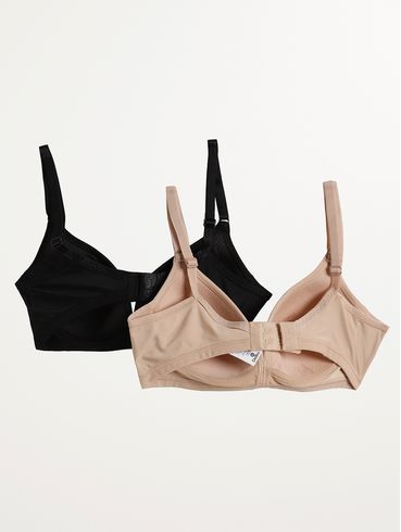 Kit Com 02 Sutiãs Com Bojo Feminino PRETO/NUDE