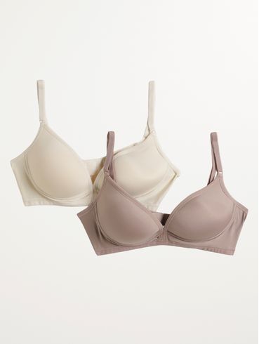 Kit Com 02 Sutiãs Com Bojo Feminino LILAS/NATURAL