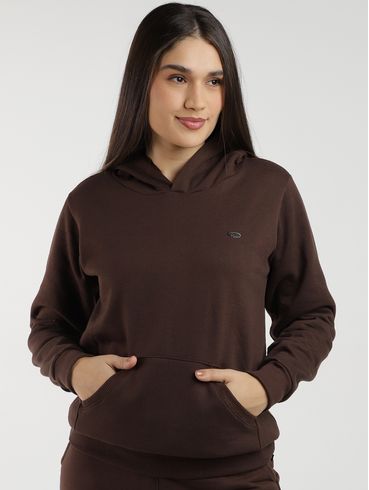 Moletom com Capuz Feminino MARROM