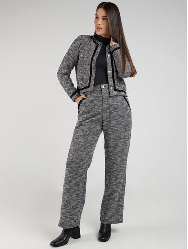 Casaco Tweed Autentique Feminino PRETO