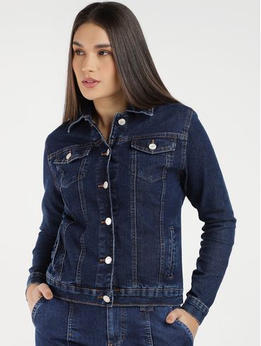 Jaqueta Jeans Sawary Feminina AZUL