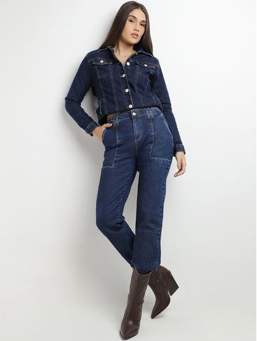 Jaqueta Jeans Sawary Feminina AZUL