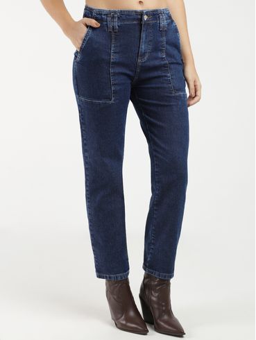 Calça Jeans Reta Sawary Feminina AZUL