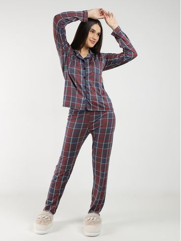 Pijama Suede Americano Feminino MARINHO