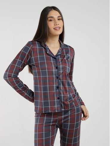 Pijama Suede Americano Feminino MARINHO