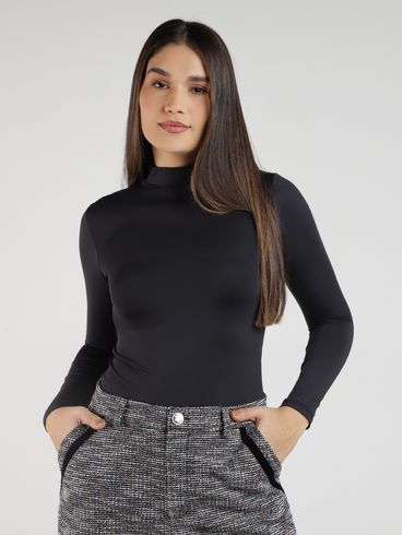 Blusa Poliamida Gola Alta Autentique Feminina PRETO