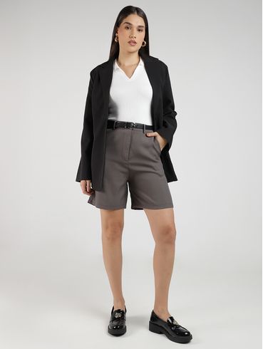 Blusão Tricot Cropped Feminino BRANCO