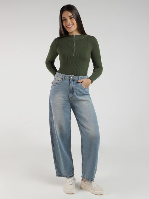 Blusão Tricot Cropped Feminino VERDE