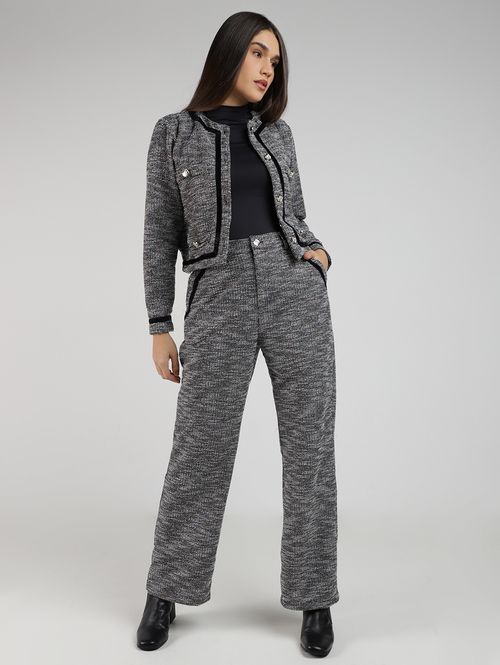 Calça Malha Tweed Alfaiataria Autentique Feminina PRETO