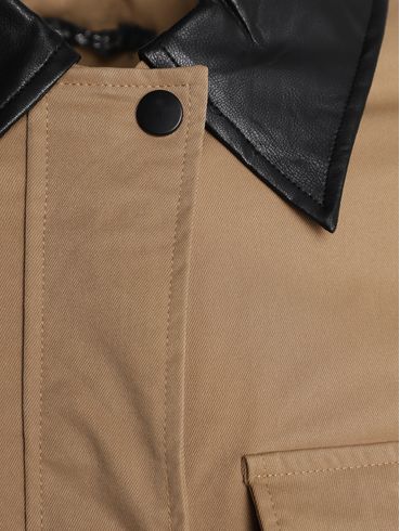 Casaco Parka Sarjado Eagle Rock Feminino BEGE