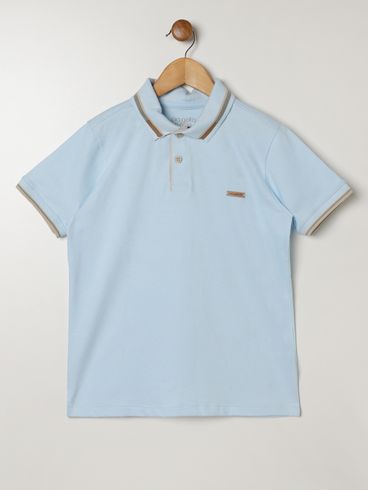 Polo Manga Curta Infantil Para Menino - AZUL CLARO