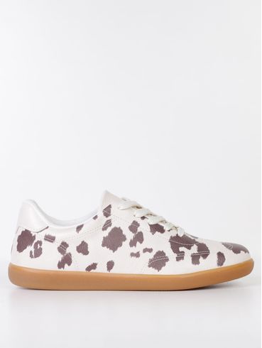 Tênis Casual Cow Print Vizzano Feminino OFF WHITE/MARROM