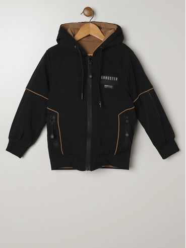 Casaco Parka Infantil Para Menino - PRETO